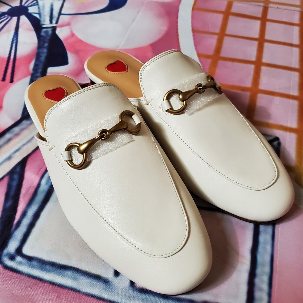 Women Mules Leather Slip On Mule Backless Low Heel Loafers Slide Slippers sz 9 - Picture 6 of 12